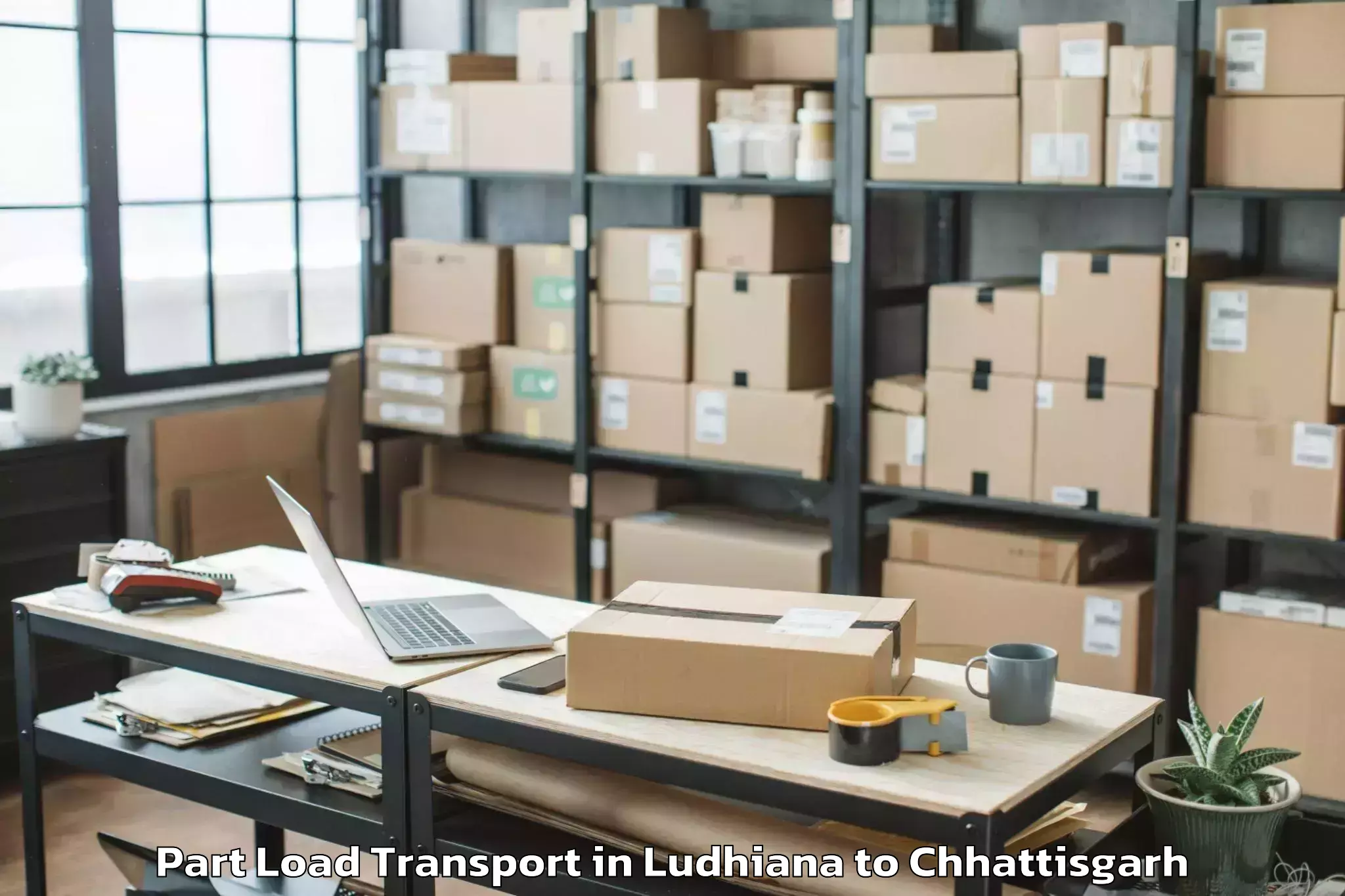 Book Ludhiana to Bhanupratappur Part Load Transport